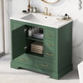thumbnail image 2 of 36" Bathroom Vanity with Sink Combo, Six Drawers, Multi-Functional Drawer Divider, Adjustable Shelf, Green, 2 of 12