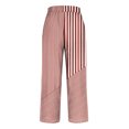 thumbnail image 5 of ABATAB Stripe Pants for Women Beach Vacation Cotton Linen Trousers Wide Leg Loose Elastic Waist Summer Outfits, 5 of 5