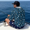 thumbnail image 4 of Bulopur Men’s Quick Dry Fishing Sun Hoodie with Mask, Long Sleeve UV Protection Shirt with Navy Camo Star Print for Hiking, Camping and Summer Activities, 4 of 8