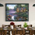 thumbnail image 2 of Cuadros Decorativos 5D DIY Mosaic Cabin River Full Round Drill Diamante Dibujo Resina Artesanía Regalo Ehuebsd Nuevos Originales, 2 of 8