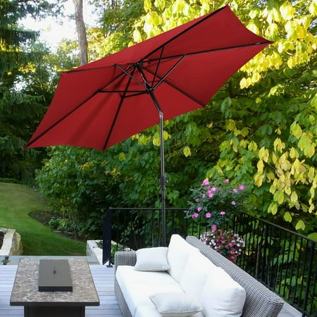 Costway 9ft Patio Umbrella Market Steel Tilt W Crank Outdoor Costway 9ft Patio Umbrella Market Steel Tilt W Crank Outdoor Yard Garden Burdy
