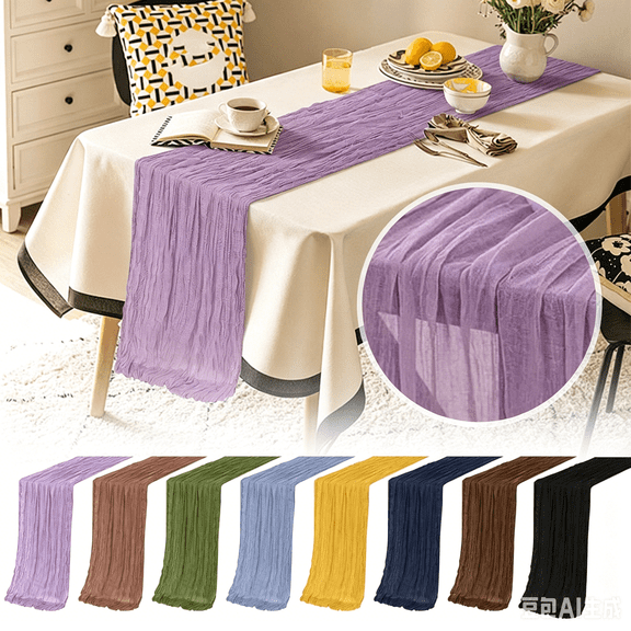 Black Cheesecloth Table Runner 10 Pack – 108 Inch Boho Gauze Runner for Wedding Party Farmhouse Table Decor, Rustic Bohemian Table Runner for Banquet, Reception, Home Dining