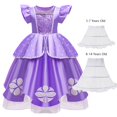 thumbnail image 1 of Disney Vestido de Princesa Sofía para niñas, disfraz de fiesta de cumpleaños, púrpura, Sophia, ropa de lujo para bebé, Cosplay de Halloween Fivean unisex, 1 of 2