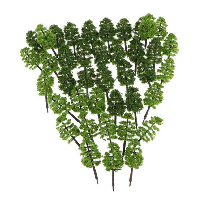 lionlar 40pcs 7cm Model Tree, Train Railroad Scenery Diorama Accessories N Scale for DIY