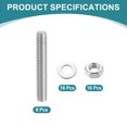 thumbnail image 3 of Uxcell 8pcs Fully Threaded Rod, M8 x 50mm 201 Stainless Steel Right Hand Threads Rods with Nuts and Flat Washer Fully Studding Rod Bar for Clamps, Hangers and U-Bolts, 3 of 6
