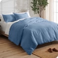thumbnail image 2 of Bare Home  Soft Hypoallergenic Microfiber Duvet Cover and Sham Set Coronet Blue Queen 3 Piece, 2 of 5