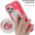 thumbnail image 4 of Compatible avec Étui iPhone 14 Pro 6.1 Pouces avec Support Anneau Intégré, Protection contre les Chutes de Qualité Militaire Étui Robuste 3 en 1 Durable. (Rose Vif), 4 of 5