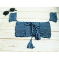thumbnail image 4 of Short corto de encaje azul tejido a Crochet para mujer Hugo Traje de baño de ganchillo de mujer, 4 of 10