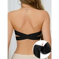 thumbnail image 3 of Gustave 3 Pack Strapless Bandeau Bra for Women Non-Slip Silicone Wireless Padded Bras Cut Out Cross Back Tube Top Bralette, L, 3 of 7