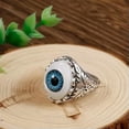 thumbnail image 3 of HOOUN Gothic Rock Style Eyeball Shaped Ring Creative Cat's Eye Ring Men Women Jewelry-Blue-7, 3 of 6