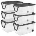 thumbnail image 1 of Sterilite 160 Qt Latching Stackable Wheeled Storage Box Container w/ Lid, 6 Pack, 1 of 9