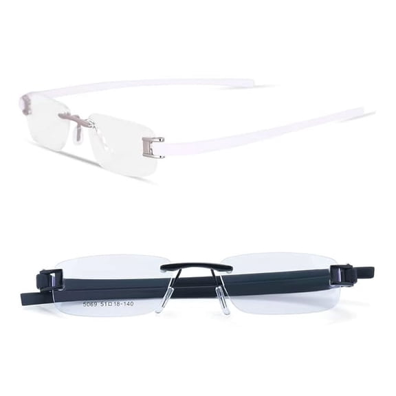 RSINC Combo Tag Rimless Frame Eyeglass Spectacle For Men And Women Modern Collage Fashion School Ladies Sports Tag Silver Green & Purple Purple 51-18-140