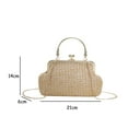 thumbnail image 2 of Yucurem Chain Women Evening Bag Weaving Ladies Clutch Purse for Wedding Party (Khaki), 2 of 10