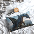 thumbnail image 5 of Pofeuu Wild Blue Cool Dragon Print Polyester Microfiber Plush Pillowcases, Super Soft and Cozy Pillow Case Covers with Envelop Closure（Pillow core not included）-14"x20", 5 of 6