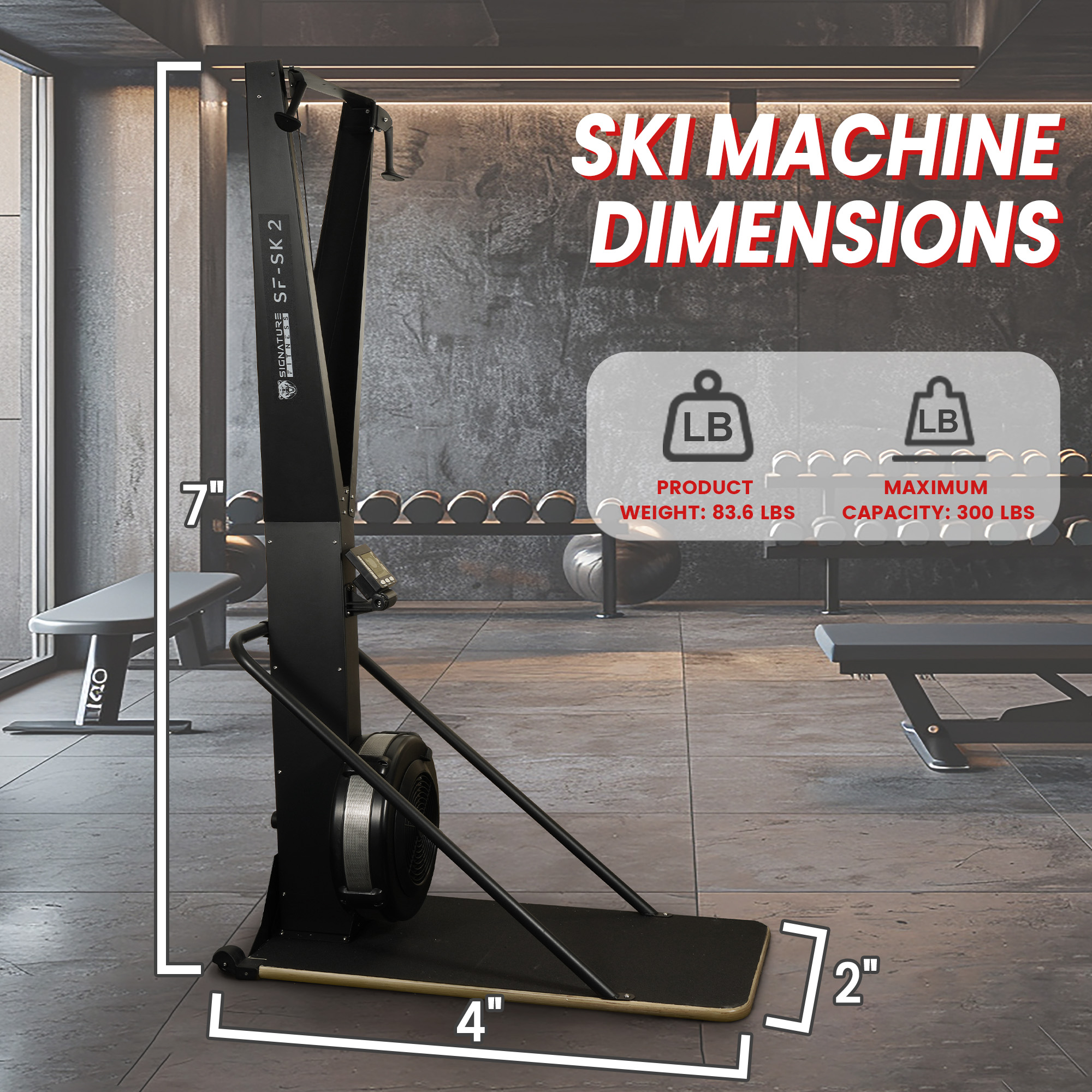 FlexWave Multifunctional home ski training machine - 10 wind speed adjustment, LCD display, durable steel, suitable for full body strength training and skill improvement