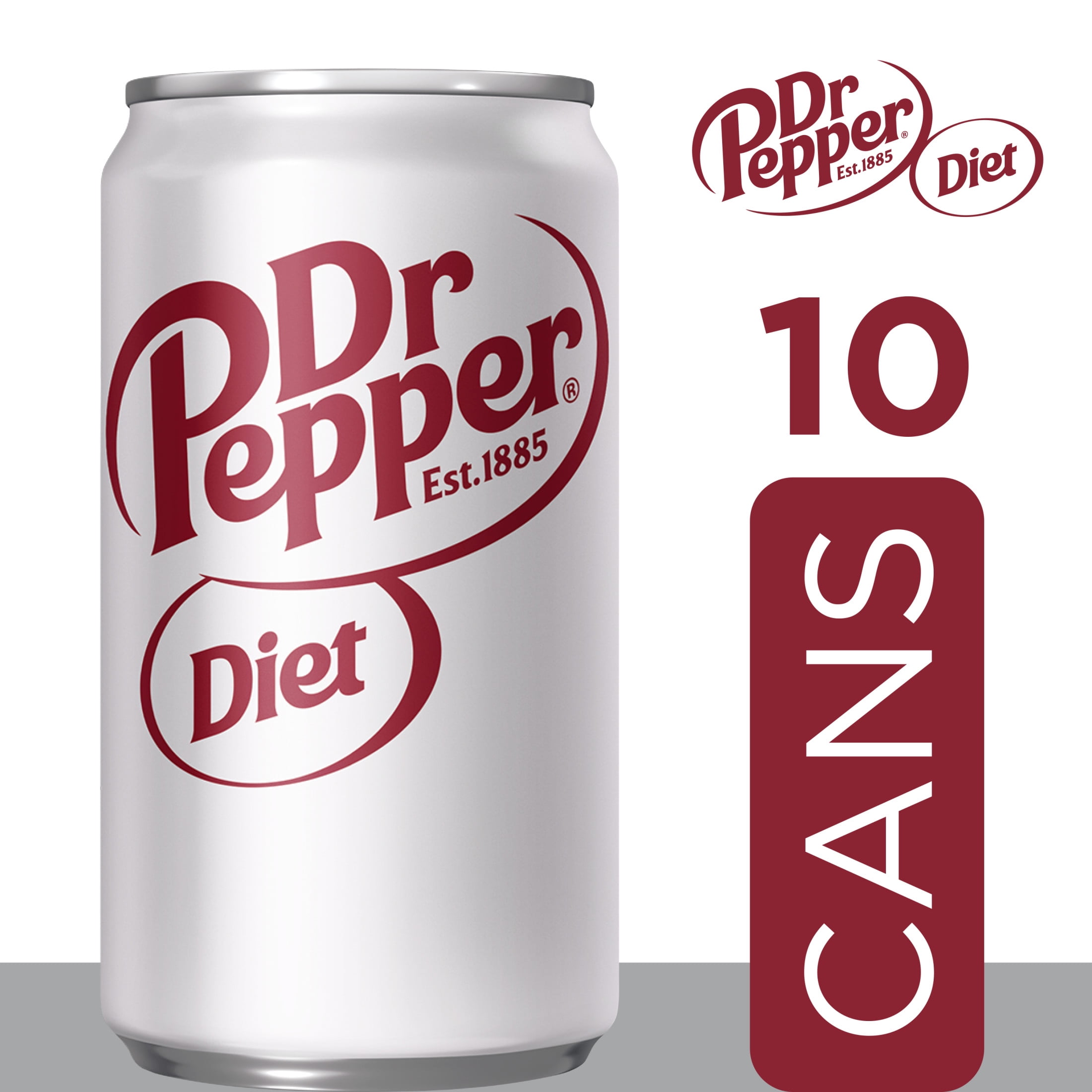 Diet Dr Pepper Soda Pop, 7.5 fl oz, 10 Pack Cans