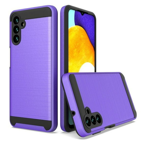 Brushed Textured Hybrid Armor Case for Samsung Galaxy A13 5G - Purple
