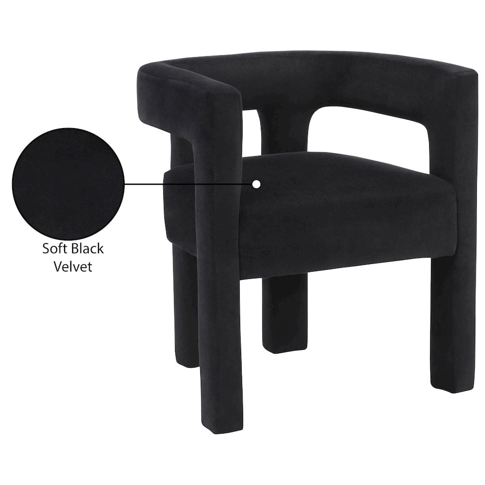 Meridian Furniture Athena Black Velvet Dining Chair