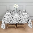 thumbnail image 3 of BlackWhite Lemon Fruit Slices White Pattern Square Tablecloth,Waterproof Square Table Cover,Wipeable Spillproof Washable Table Cover for Home Kitchen Party Decor 42"X42"(107x107cm), 3 of 6