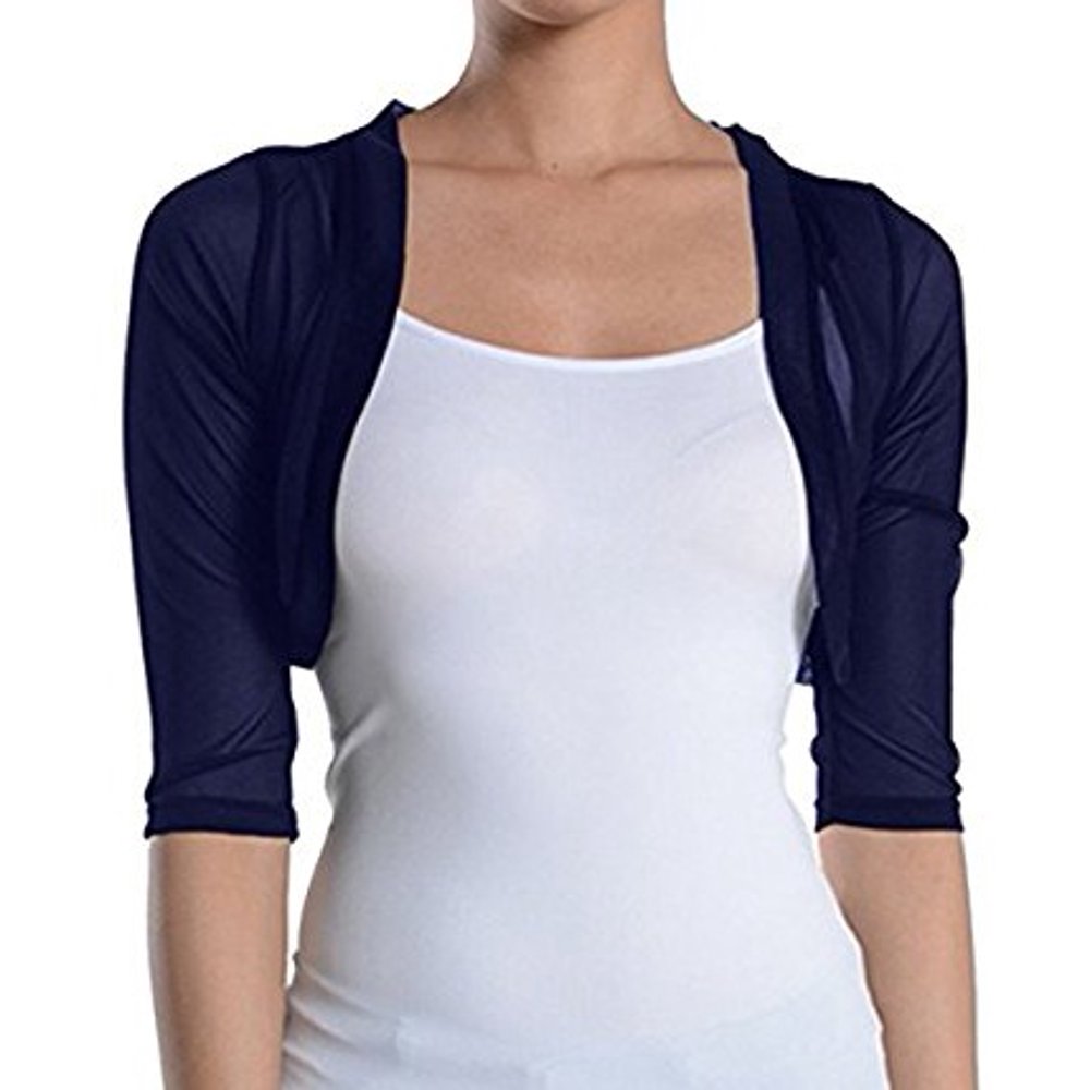Fashion Secrets Fashion Secrets Junior's Sheer Chiffon Bolero Shrug