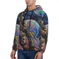 thumbnail image 3 of Uemuo Rainbow Astronaut Space Landscape Pattern Men's Hoodie - Casual Pullover Hoodie with Kangaroo Pocket, Stylish Hooded Sweatshirt for Everyday Wear-Medium, 3 of 7