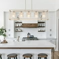 thumbnail image 4 of ACROMA  Modern Glam 5-light 37in Kitchen Island Lights Crystal Rectangle Chandelier - 37 inches Nickel Dust, 4 of 5