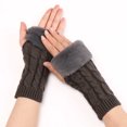 thumbnail image 6 of Nmnitkp Gloves Knitted Arm Warmers Gloves Winter Long Fingerless Gloves Thumb Hole Gloves Mittens for Women and Men, Arm Warmers Fingerless Gloves, Premium Open Finger Cable Knit Warm Winter Sleeve, 6 of 6