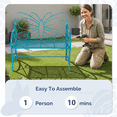 thumbnail image 6 of Zimtown 40" Blue Metal Outdoor Bench with Butterfly Backrest, Patio Loveseat Bench with White Cushion, Garden Porch Bench for 2 People, 6 of 9
