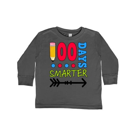 

Inktastic 100 Days Smarter with Arrow Gift Toddler Boy Girl Long Sleeve T-Shirt