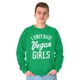 thumbnail image 5 of Date Vegan Girls Funny Vegetarian Gym Men's Crewneck Sweatshirt Brisco Brands S, 5 of 6