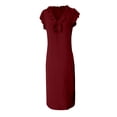 thumbnail image 4 of Puliio Maxi Dresses for Women Sleeveless V Neck Ruffle Loose Casual Dress with Pockets, 4 of 5