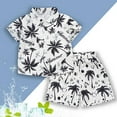 thumbnail image 2 of shoper Toddler Boy Outfits 5t Button Up Print Casual Short Sleeve Shorts Casual Sleepwear Crewneck Party Outfits 2pcs Boys Summer Beach Daily Outfit White 110, 2 of 3