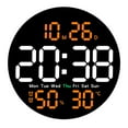 thumbnail image 2 of Gnmfd Round Digital Wall Clock with Remote Control, Silent Non-Ticking Electronic Clock with Temperature Humidity Display, Modern Living Room Bedroom Office Home Decor, 2 of 9