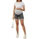 thumbnail image 2 of INSPIRE CHIC Pantalones cortos de maternidad de mezclilla grises para el verano, con dobladillo enrollado y bolsillos, talla X-Large, 2 of 6