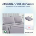 thumbnail image 5 of California Design Den Pillow Cases Standard Size-400 Thread Count, 100% Cotton Sateen, Set of 2 Pillow Covers, Breathable, Soft, Designed for Queen and Standard Pillows - Dusky Lavender Grey, 5 of 9