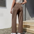 thumbnail image 6 of LEBONYARD Casual Pants for Women,Women Fashion Solid Casual Elastic Waist Pocket Trousers Sport Pants Coffee S, 6 of 6