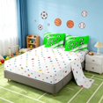 thumbnail image 5 of Manfei Football Sport Full Size Bedding Sets, Geometric Stripe Full Size Bed in a Bag, Vivid Green White, Polka Dots Reversible 7 Pieces, 5 of 6