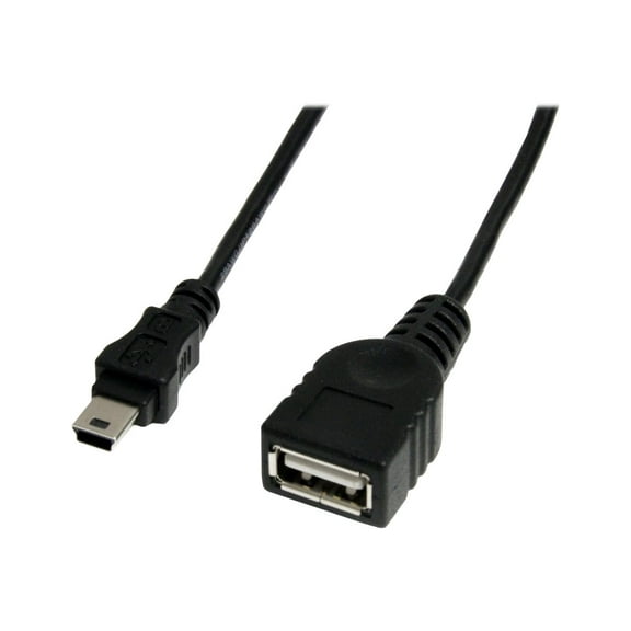 StarTech.com USBMUSBFM1 Black Mini USB 2.0 Cable - USB A to Mini B F/M