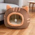 thumbnail image 4 of Lit pour Animaux Semi-Fermé Chaud d'Hiver Coussin Confortable pour Chats d'Intérieur et Petits Chiens, 4 of 6