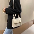 thumbnail image 3 of Bolsos de mensajero a cuadros de moda para mujer bolsos de hombro con solapa de PU (blanco) Tmvgtek Oficina Multiescena Multifunción, 3 of 9