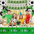 thumbnail image 6 of Soccer Party Supplies - 3 Set Soccer Themed Happy Birthday Banners, 1 Table Cloth, 10 Cake Toppers and 15 Soccer Theme Balloons Decorations for Kids and Soccer Fans Birthday Party, 6 of 7