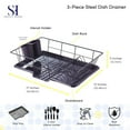thumbnail image 4 of Sweet Home Collection  3-Piece Kitchen Sink Dish Drainer Set Eggplant, 4 of 5