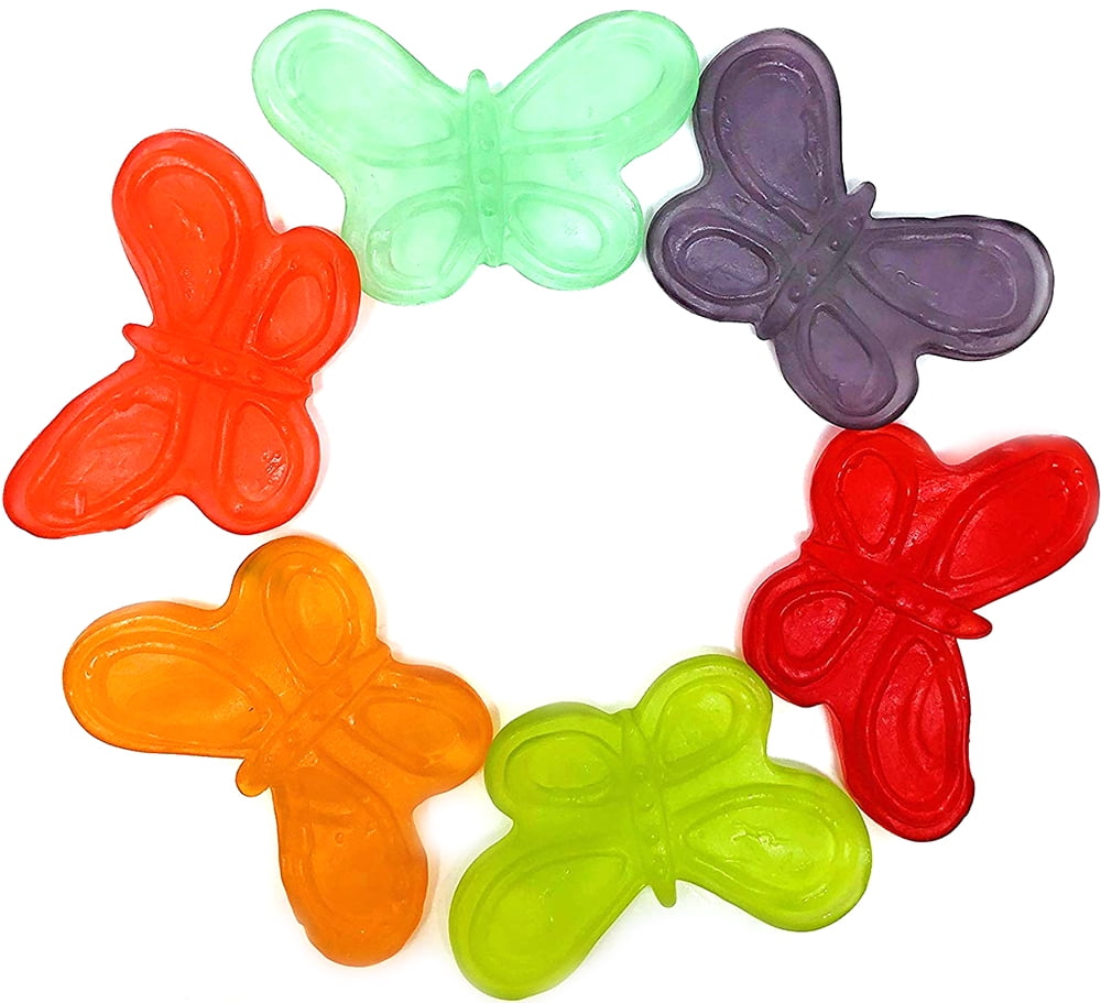 SweetGourmet Large Gummi Butterflies Grape, Strawberry, Orange, Blue