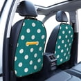 thumbnail image 3 of Naloa White Polka Dots With Teal Background 2Pcs Anti-Kick Back Seat Cover Kick Mat, Car Seat Protector with 3 Storage Pockets, 3 of 8