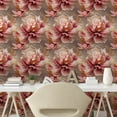 thumbnail image 2 of Ambesonne Floral Peel & Stick Wallpaper for Home, Hazy Dream Open Peony Petals, 13"x100", Pink Dark Peach and Pale Grey, 2 of 5