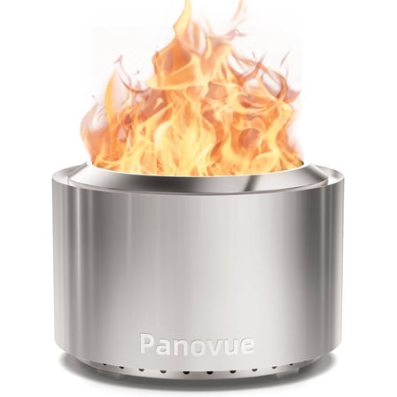 22 Inch Smokeless Fire Pit, Stainless Steel Wood Burning Outdoor Firepit for Outside Patio, Backyard, Camping and Outdoor Gatherings,Outdoor Fire Place with Removable Ash Pan