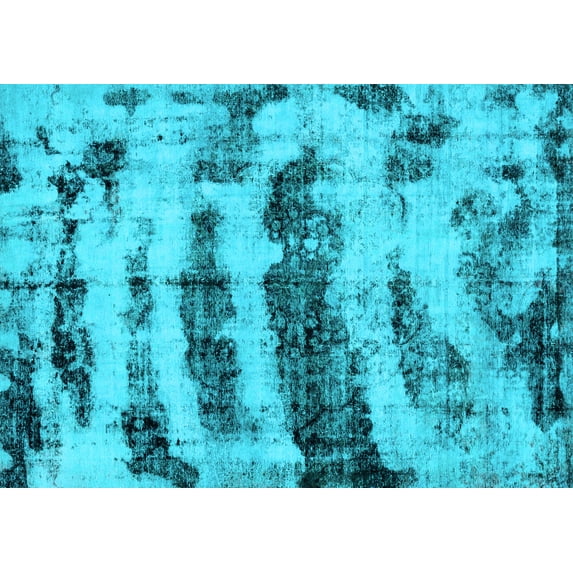 Ahgly Company Indoor Rectangle Abstract Light Blue Modern Area Rugs, 3' x 5'