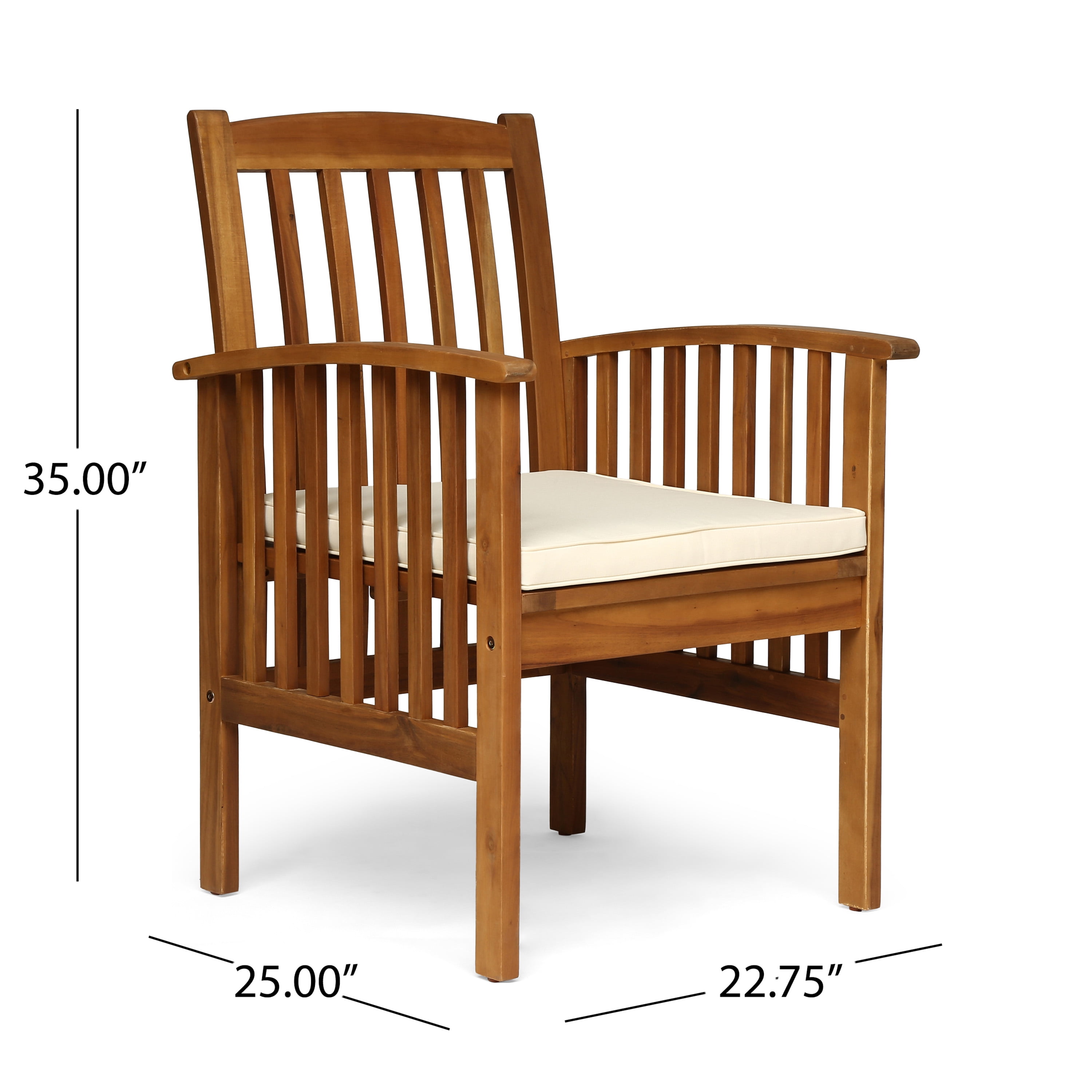 Euroco CASA ACACIA DINING CHAIR,2PCS with 2 Cushions