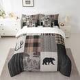 thumbnail image 2 of Erosebridal Hunting Bear Bedding King Size, Woodland Wildlife Bed in a Bag King size, Farmhouse Rustic Decor, 7-Piece, 2 of 5