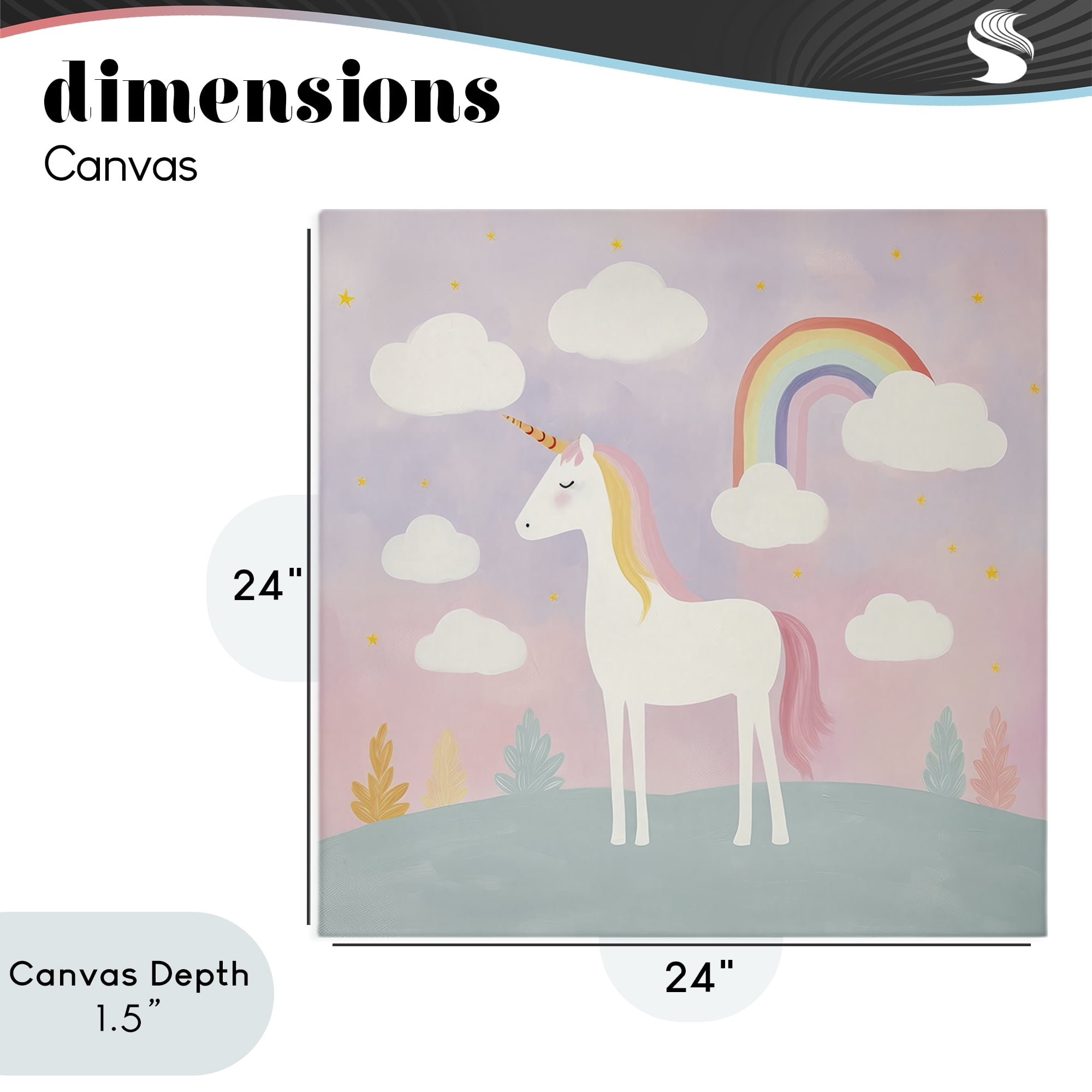 Stupell Industries Mystical Unicorn with Rainbow & Clouds Canvas Wall Art, design by Lazar Studio